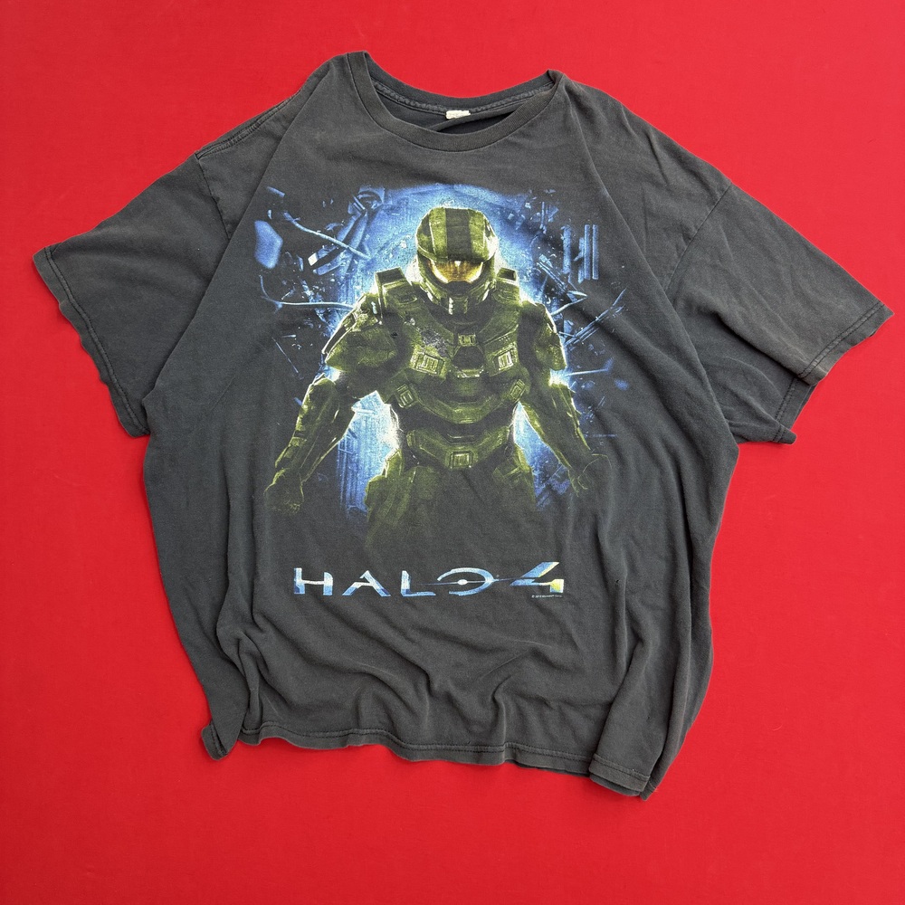 VINTAGE Y2K Halo 4 Master Chief Tee Size XL Black 2012 Promo Graphic T-Shirt